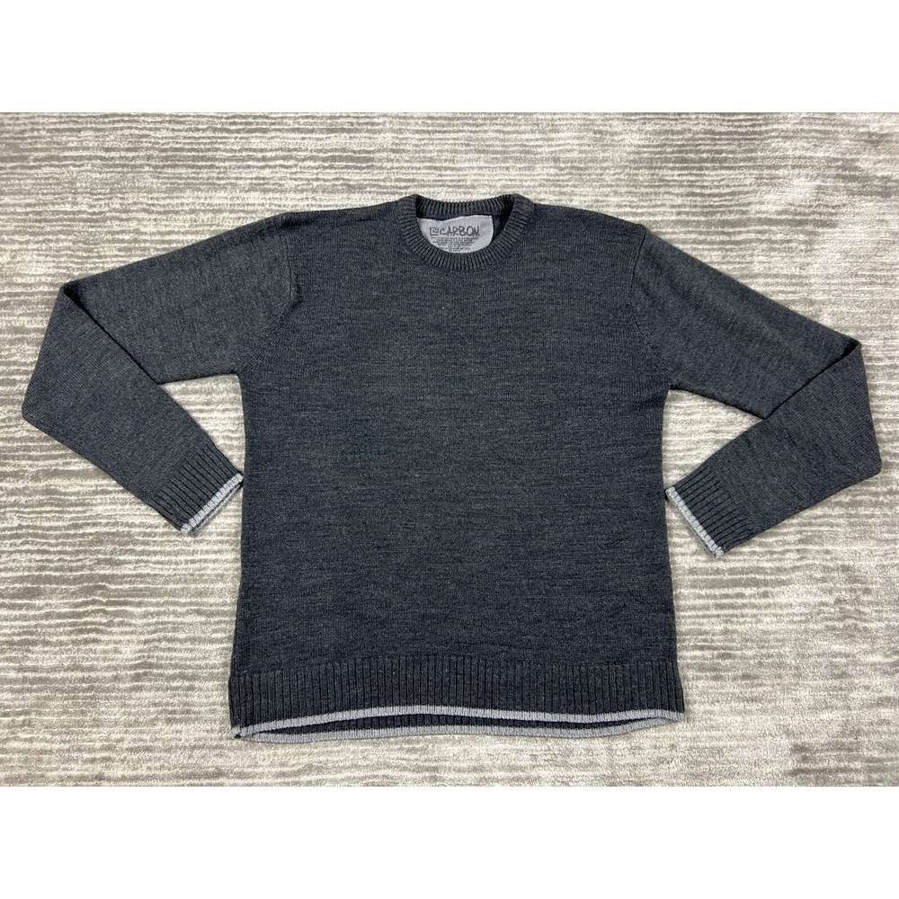Carbon Sweater Mens Large Gray Long Sleeve Acrylic‎ Casual